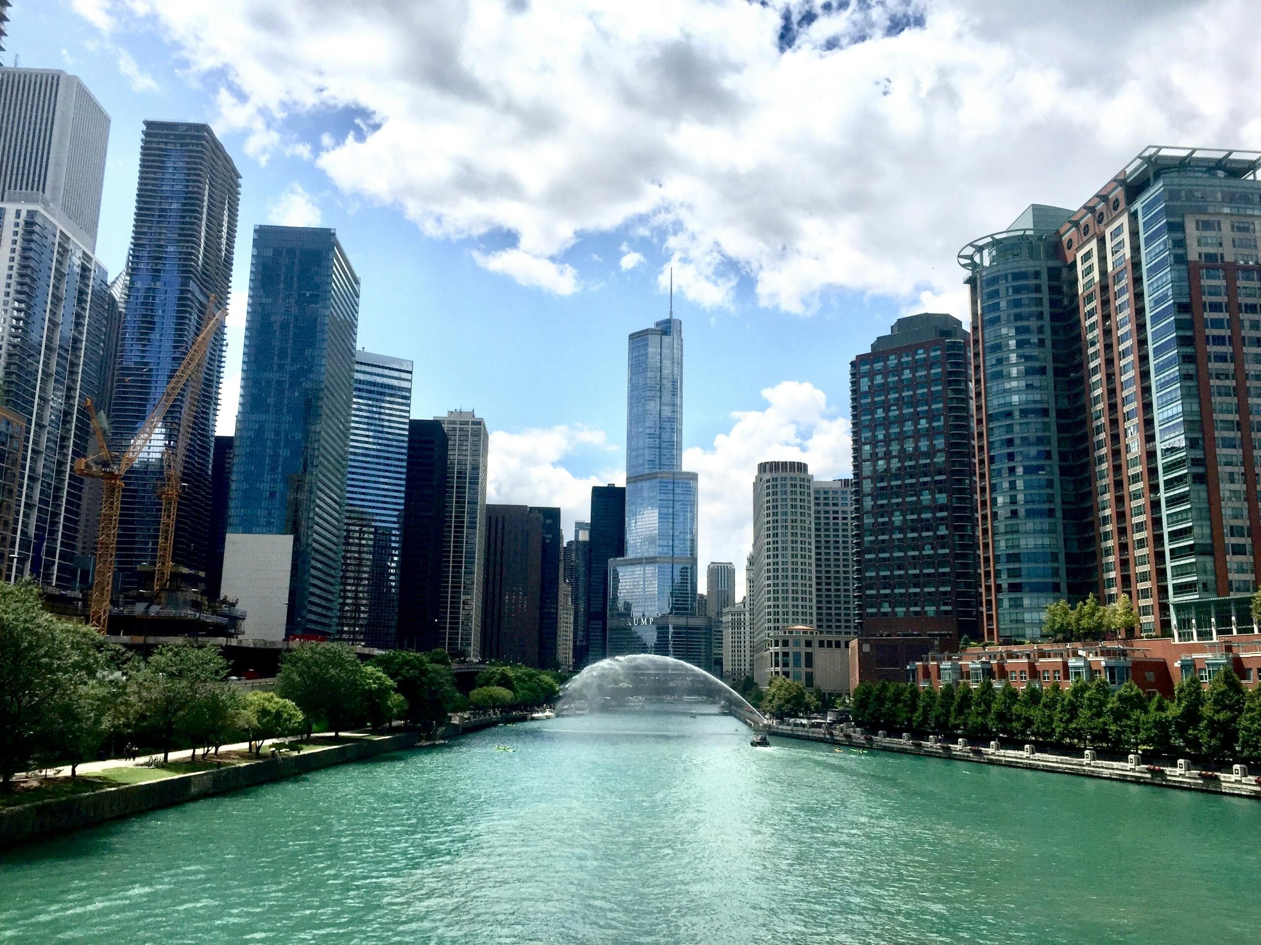 Image of Chicago River and Skyline